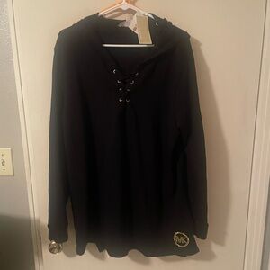 Michael Kors Black Lace-Up Sweater